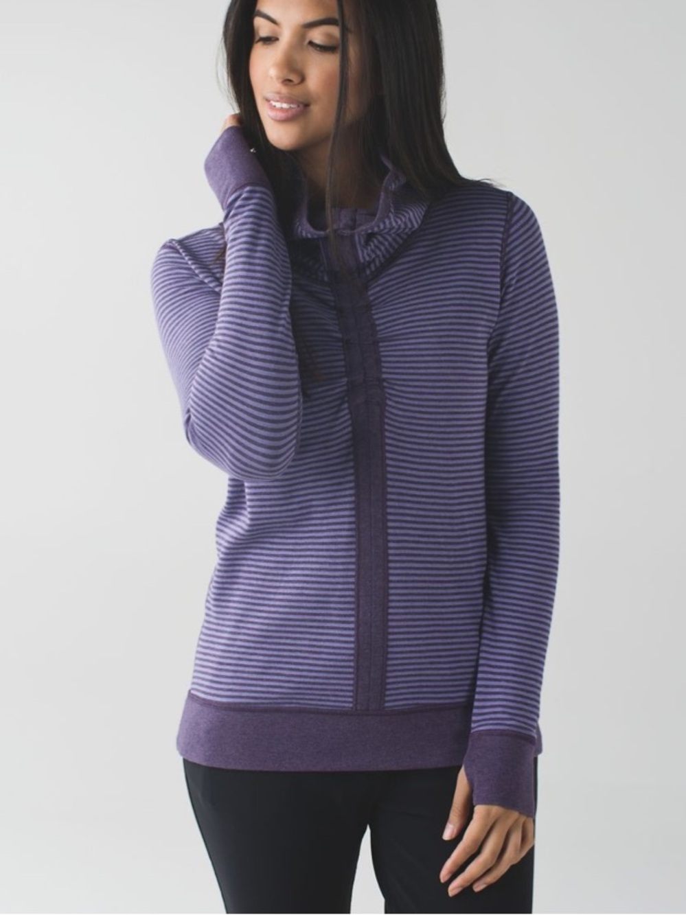 Lululemon In A Cinch Long Sleeve Tee Heathered Deep Zinfandel Purple 6 Hoodie